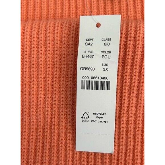 J.Crew Halter Knit Sweater Tank Tie Ribbed Cropped Backless Coral BH467 3X NEW - Picture 7 of 9